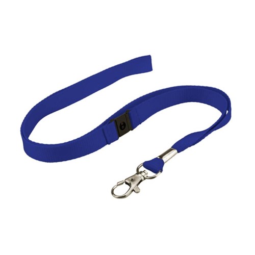 Twill Lanyard 15mm ROYAL BLUE Swivel Clip with Breakaway